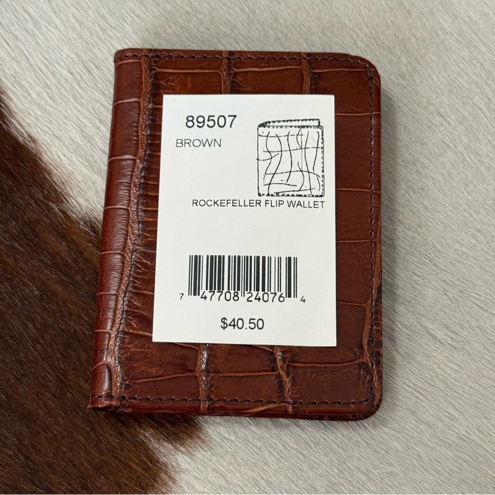 Vintage Brighton Rockefeller Flip Men’s Wallet in brown